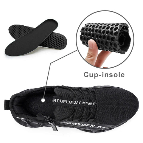 Mens Athletic Shoes with Shock Cushioning Cup Insole Breathable Zipper Design Enhanced Fasticity for Optimal Comfort in Sports