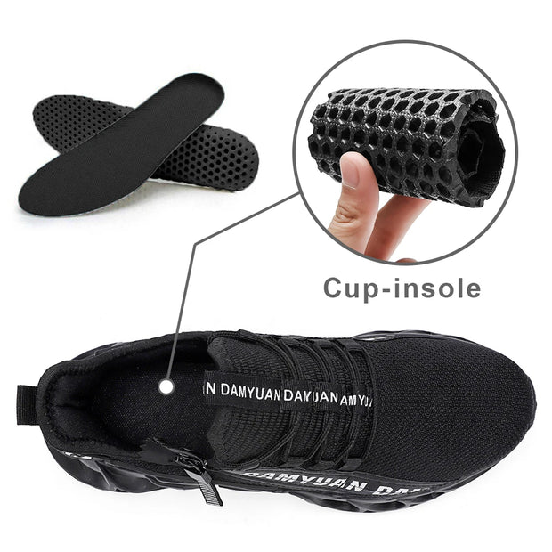 Mens Athletic Shoes with Shock Cushioning Cup Insole Breathable Zipper Design Enhanced Fasticity for Optimal Comfort in Sports