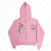 Dark Faux Fur Collar Harajuku Punk Y2K Zip up hoodie High street Skull Zipper Hoodie sweatshirt Retro Hip Hop Top Gothic Jacket