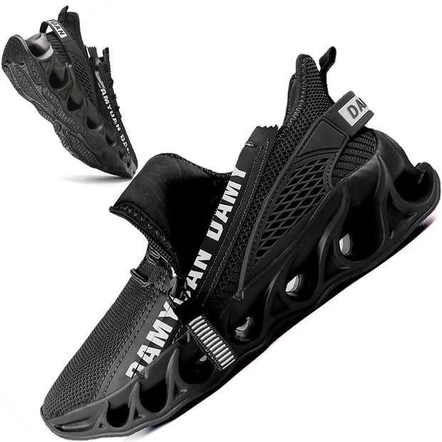 Mens Athletic Shoes with Shock Cushioning Cup Insole Breathable Zipper Design Enhanced Fasticity for Optimal Comfort in Sports