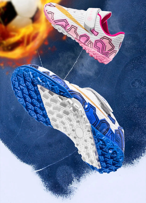 Cristiano Ronaldo Kids Soccer Shoes Boys And Girls Training Match Play Magic Tape Sticky Trainers Football Boots For Children