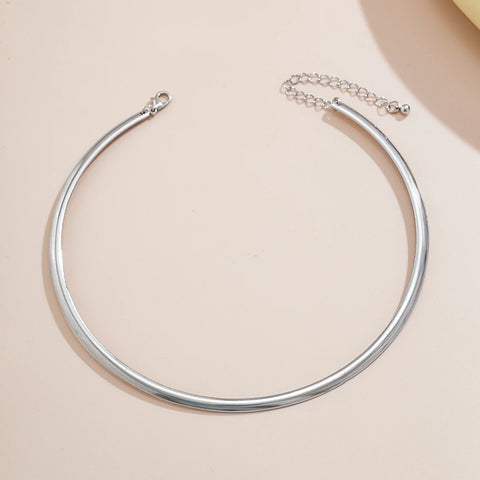 Elegant Simple Chunky Circle Torques Necklace for Women Trendy Choker Collar 2023 Fashion Jewelry on the Neck Accessories Female