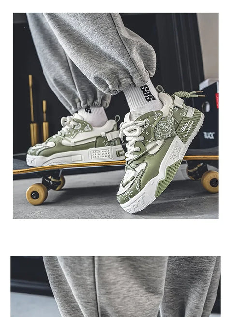 New Spring Trendy Men's Shoes Versatile Casual Board Shoes Men's Niche Original Explosion Style Thick Bottom Sports Shoes