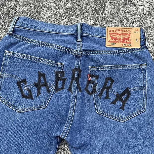Harajuku Anime Graphic wide leg jeans High Waist Jeans Pants Women new Japanese Style Streetwear Y2K Jeans for Men Wide Trouser