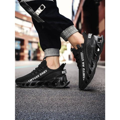 Mens Athletic Shoes with Shock Cushioning Cup Insole Breathable Zipper Design Enhanced Fasticity for Optimal Comfort in Sports
