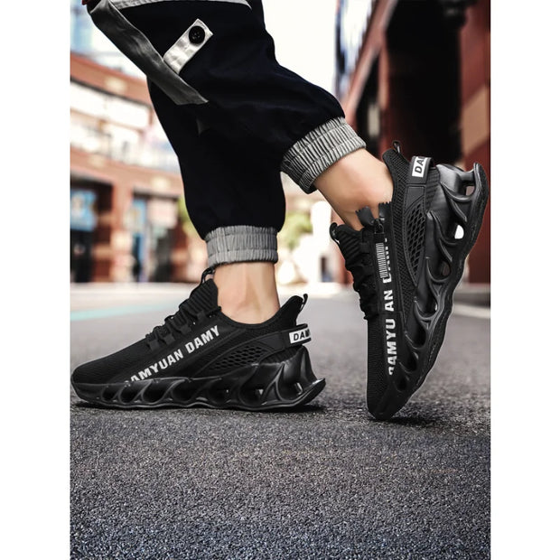 Mens Athletic Shoes with Shock Cushioning Cup Insole Breathable Zipper Design Enhanced Fasticity for Optimal Comfort in Sports