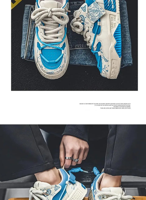 New Spring Trendy Men's Shoes Versatile Casual Board Shoes Men's Niche Original Explosion Style Thick Bottom Sports Shoes