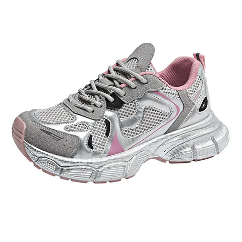 2024 New Breathable Vulcanized Shoes Women Casual Platform Sneakers Summer Thick Bottom Low Top Large jogging shoes