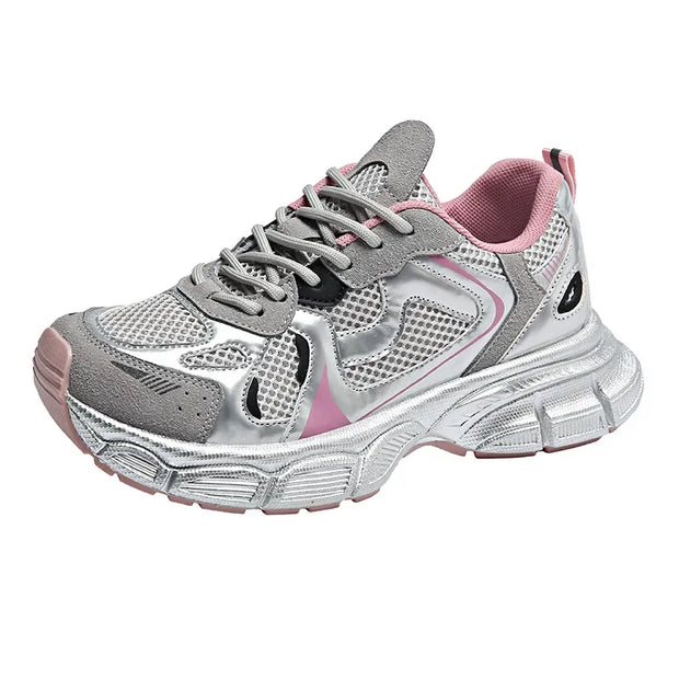 2024 New Breathable Vulcanized Shoes Women Casual Platform Sneakers Summer Thick Bottom Low Top Large jogging shoes