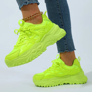 Clunky Sneaker Trend Thick Sole Mesh Surface Breathable Casual Sports Single Shoes Lace-up All Outdoor Fashion Shoes Women