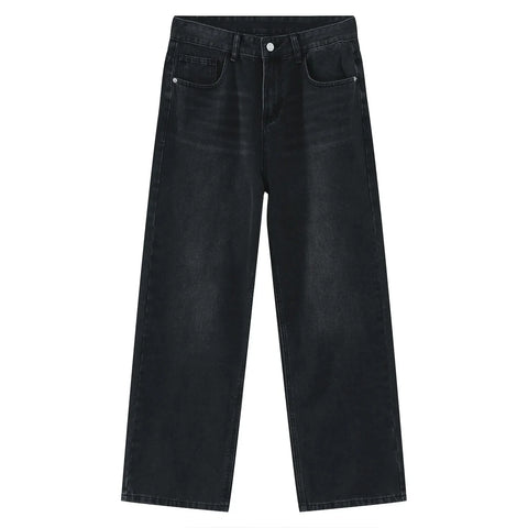 Loose Straight Leg Denim Wide Leg Pants Women's Style Washed out Vintage Colored Jeans Spring Summer Casual Female Clothing