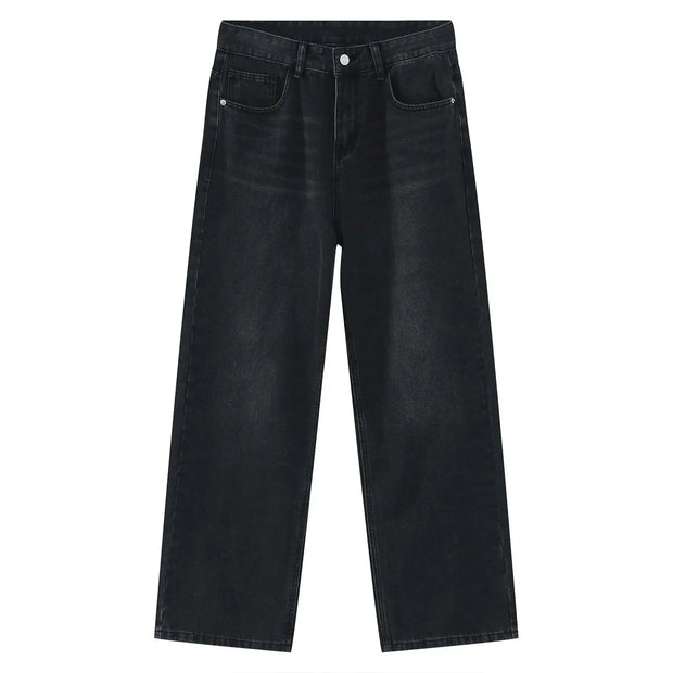 Loose Straight Leg Denim Wide Leg Pants Women's Style Washed out Vintage Colored Jeans Spring Summer Casual Female Clothing