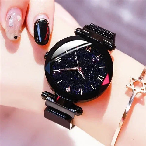 Luxury Starry Sky Women Watches Magnetic Mesh Belt Band Watch Women's Fashion Dress Wristwatch Zegarek Damski Reloj Mujer