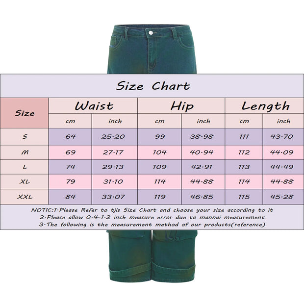 Baggy Jeans Women High Waist Straight Leg Wide Leg Washed Denim Trousers Casual Cargo Jeans Bootcut Straight Long Stilt Pants