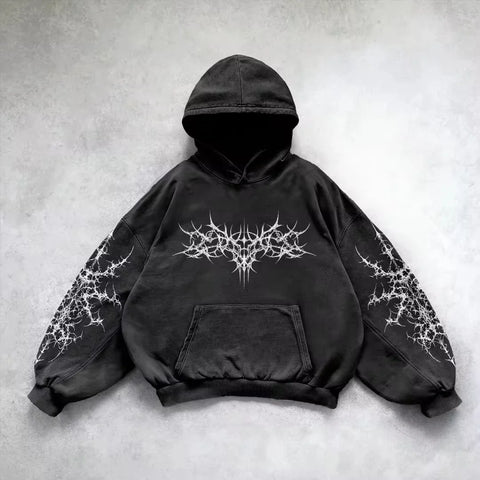American Y2K New Fashion Trend Fleece Padded Zipper Hoodie Women Street Hip Hop Joker Loose Sweatshirt Couple Casual Punk Hoodie
