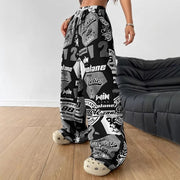 Goth Graphic Print Trousers Women Pants Street Hip Hop Harajuku Vintage Sweatpants Women Clothing Loose Casual Joggers Women
