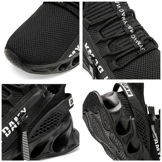 Mens Athletic Shoes with Shock Cushioning Cup Insole Breathable Zipper Design Enhanced Fasticity for Optimal Comfort in Sports