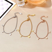 Korea New Fashion Letter Star Pendant Bracelet Woman Simple Vintage Stainless Steel Bracelet Luxury Jewelry Accessories Gifts