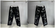 American Hip Hop Baggy Jeans Mens Clothing Streetwear Paint Graffiti Black Skateboard Street Dance Pants Kpop Denim Trousers
