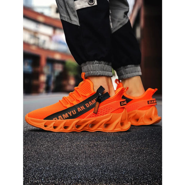 Mens Athletic Shoes with Shock Cushioning Cup Insole Breathable Zipper Design Enhanced Fasticity for Optimal Comfort in Sports