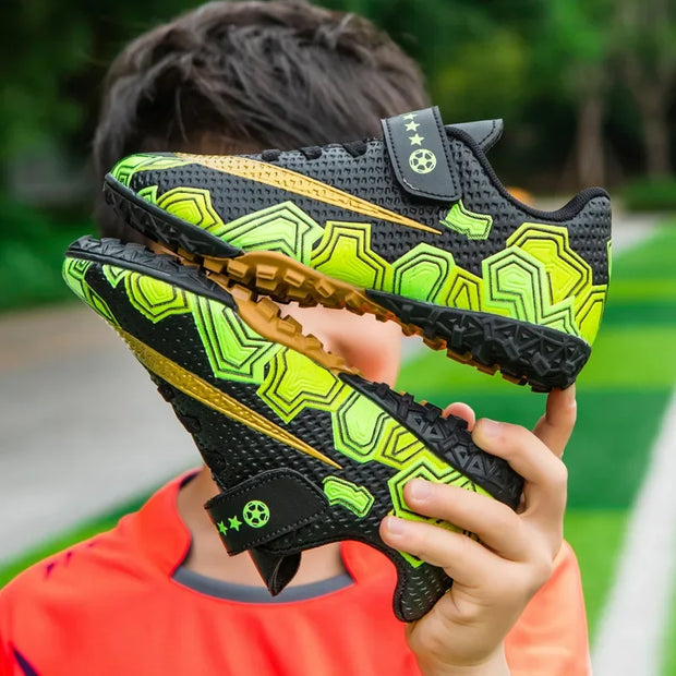 Cristiano Ronaldo Kids Soccer Shoes Boys And Girls Training Match Play Magic Tape Sticky Trainers Football Boots For Children