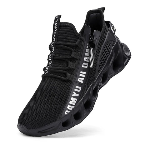 Mens Athletic Shoes with Shock Cushioning Cup Insole Breathable Zipper Design Enhanced Fasticity for Optimal Comfort in Sports