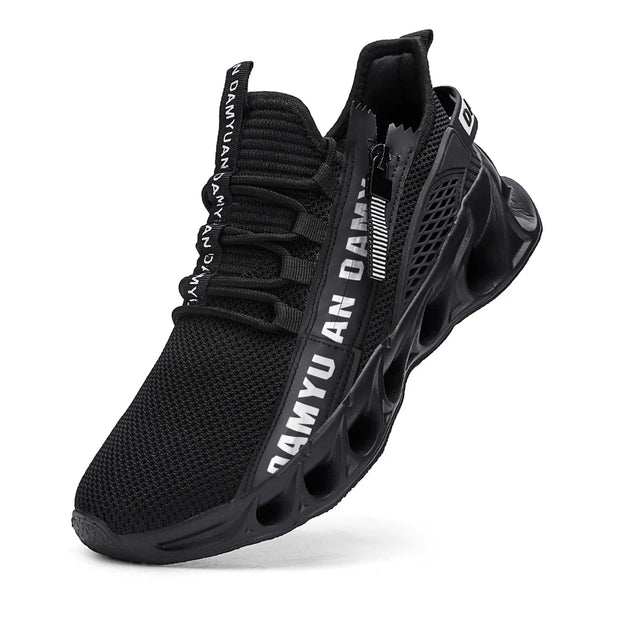 Mens Athletic Shoes with Shock Cushioning Cup Insole Breathable Zipper Design Enhanced Fasticity for Optimal Comfort in Sports