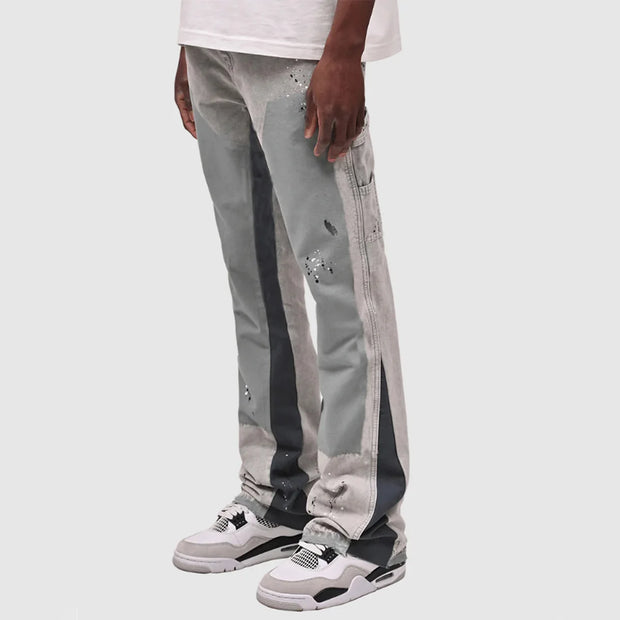 Washed Jeans Men Vintage Ankle Length Trousers Mid Waist Pockets Button Zipper Fly Distressed Denims Streetwear Straight Pants