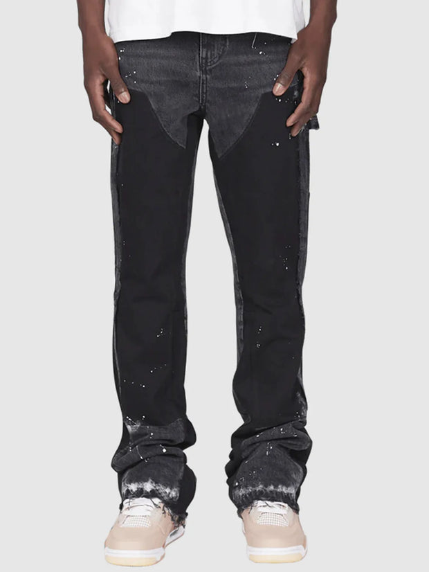 Washed Jeans Men Vintage Ankle Length Trousers Mid Waist Pockets Button Zipper Fly Distressed Denims Streetwear Straight Pants