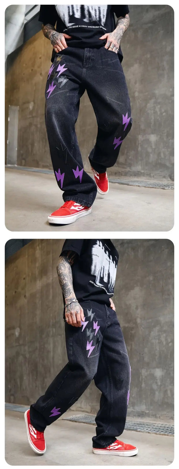 Trousers Straight Man Cowboy Pants with Print Men's Jeans Hip Hop Star Cotton 2025 Trend Stacked 90s Streetwear Y2k Vintage Kpop