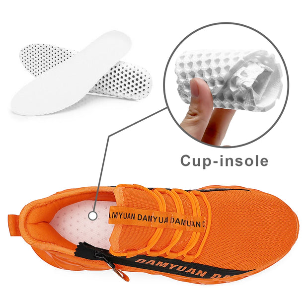 Mens Athletic Shoes with Shock Cushioning Cup Insole Breathable Zipper Design Enhanced Fasticity for Optimal Comfort in Sports
