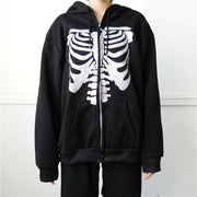 Y2K Rhinestone Cobweb Zip Up Oversized Sweatshirt 2022 Autumn Goth Hoodie Men Women Grunge Hooded Jacket Streetwear Y2K Clothing