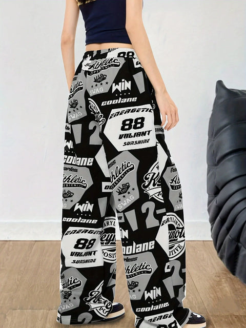 Goth Graphic Print Trousers Women Pants Street Hip Hop Harajuku Vintage Sweatpants Women Clothing Loose Casual Joggers Women