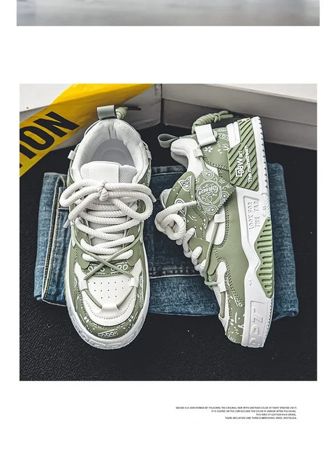 New Spring Trendy Men's Shoes Versatile Casual Board Shoes Men's Niche Original Explosion Style Thick Bottom Sports Shoes