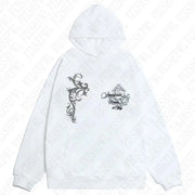 Dark Faux Fur Collar Harajuku Punk Y2K Zip up hoodie High street Skull Zipper Hoodie sweatshirt Retro Hip Hop Top Gothic Jacket