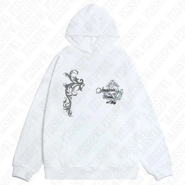Dark Faux Fur Collar Harajuku Punk Y2K Zip up hoodie High street Skull Zipper Hoodie sweatshirt Retro Hip Hop Top Gothic Jacket