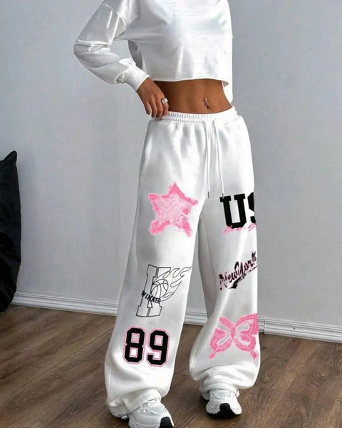Street Hip-hop Loose Cotton Straight Wide-leg Casual Pants Women American Retro Harajuku Y2K Fashion Oversized Trousers