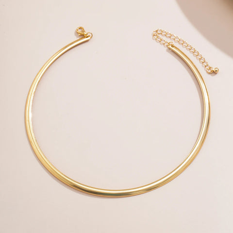 Elegant Simple Chunky Circle Torques Necklace for Women Trendy Choker Collar 2023 Fashion Jewelry on the Neck Accessories Female