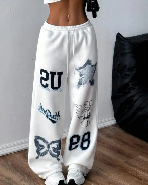 Street Hip-hop Loose Cotton Straight Wide-leg Casual Pants Women American Retro Harajuku Y2K Fashion Oversized Trousers