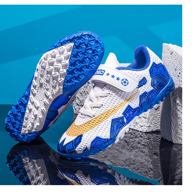 Cristiano Ronaldo Kids Soccer Shoes Boys And Girls Training Match Play Magic Tape Sticky Trainers Football Boots For Children