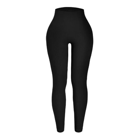 Women's Solid High Waist Sports Pants, High Stretch Seamless Yoga Leggings, Ladies Sportswear for Indoor Outdoor Wear