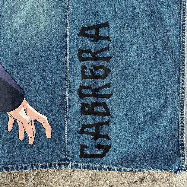 Harajuku Anime Graphic wide leg jeans High Waist Jeans Pants Women new Japanese Style Streetwear Y2K Jeans for Men Wide Trouser