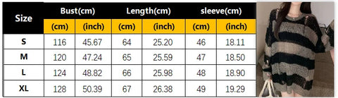 Korean Loose Hole Hollow Out Sweaters Spring Autumn Women's Clothing New Fashionable Trend Long Sleeve Striped Knitted Pullover