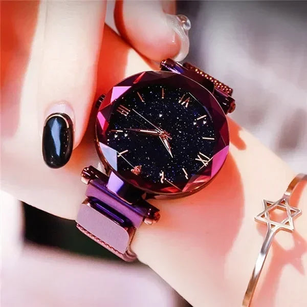 Luxury Starry Sky Women Watches Magnetic Mesh Belt Band Watch Women's Fashion Dress Wristwatch Zegarek Damski Reloj Mujer