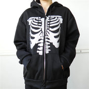 Y2K Rhinestone Cobweb Zip Up Oversized Sweatshirt 2022 Autumn Goth Hoodie Men Women Grunge Hooded Jacket Streetwear Y2K Clothing