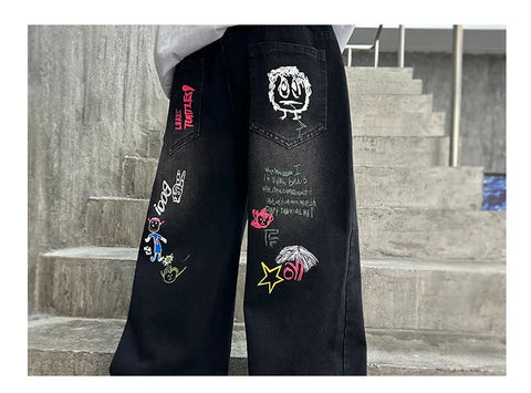 Hot Sale Kids Fashion Jeans With Cartoon For Boys Luxury Clothing Denim Pants Elegant Teenage Child Straight Fit Jeans Trousers