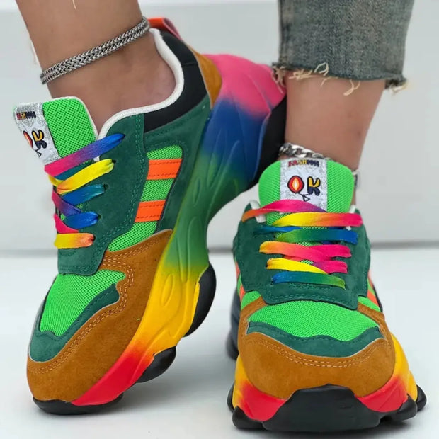 Women Sneakers Fashion Running Colorful Casual Sneakers Women Comfort Lace Up Outdoor Platform Shoes for Women Zapatos De Mujer