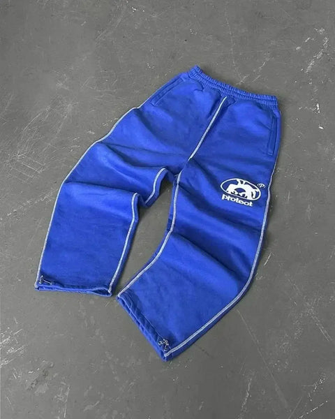 Y2k Gothic Hip Hop Casual Pants Jogger Harajuku Loose Elastic Waist Cotton Straight Trousers Men Women Gym Sweatpants Streetwear