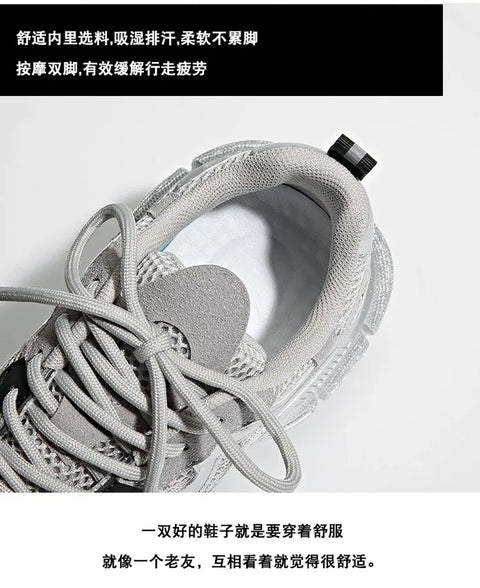 2024 New Breathable Vulcanized Shoes Women Casual Platform Sneakers Summer Thick Bottom Low Top Large jogging shoes