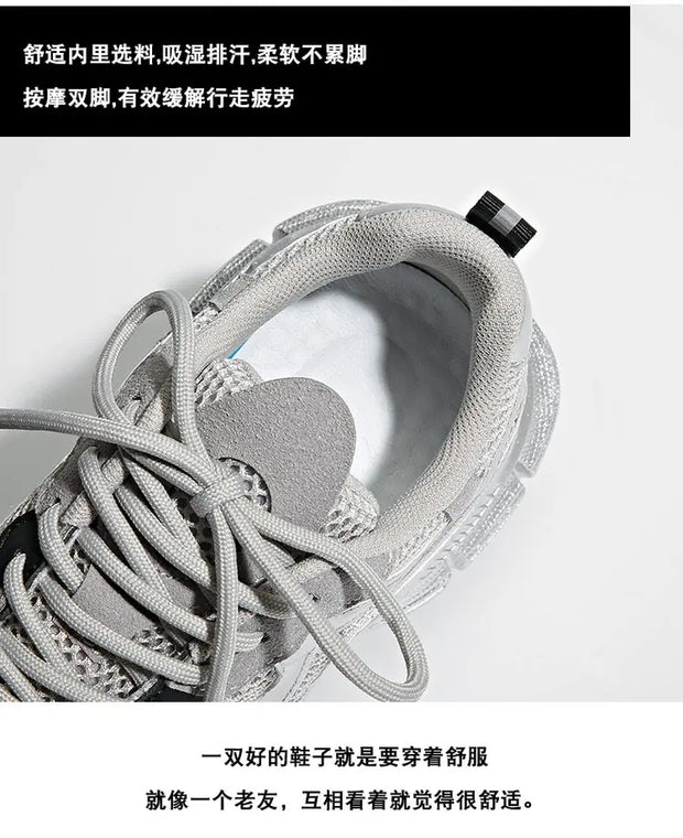 2024 New Breathable Vulcanized Shoes Women Casual Platform Sneakers Summer Thick Bottom Low Top Large jogging shoes